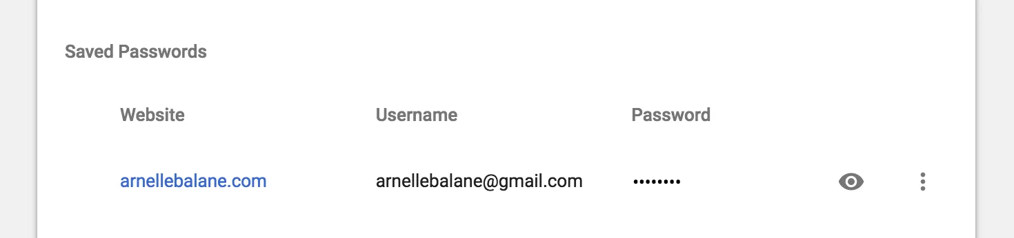 Chrome saved passwords
