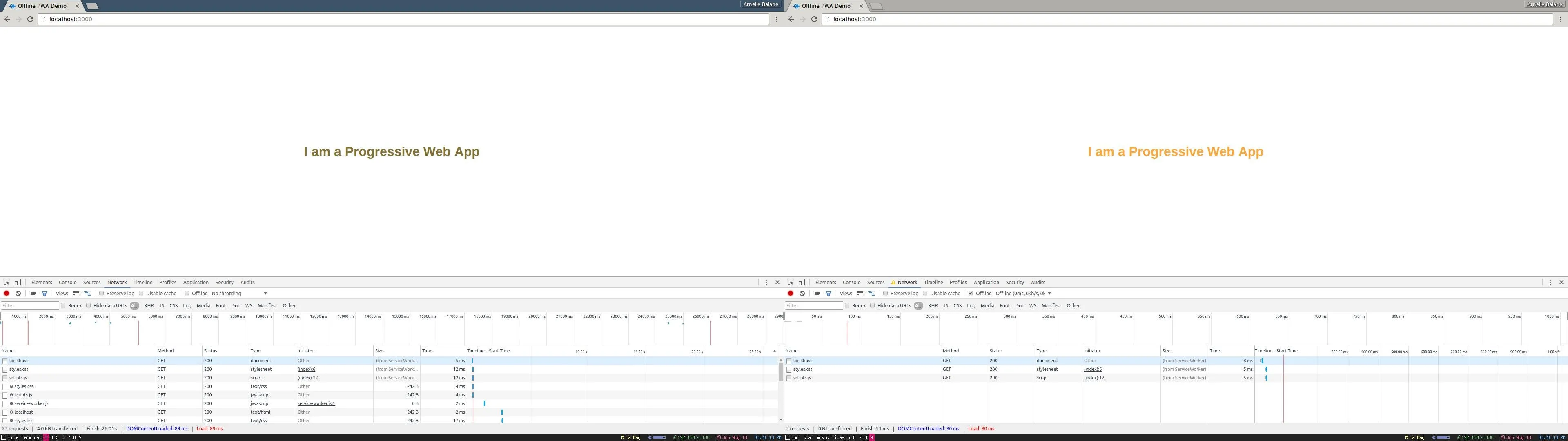 Demo application serve offline content