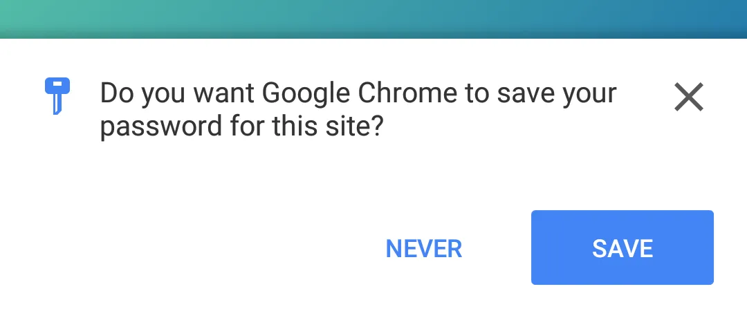 Save credential prompt on Chrome for Android