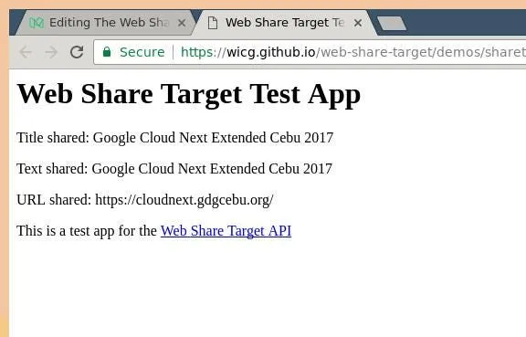 Web Share Target test page