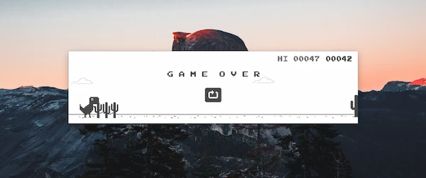 Playing the T-Rex Runner game inside a Picture-in-Picture window